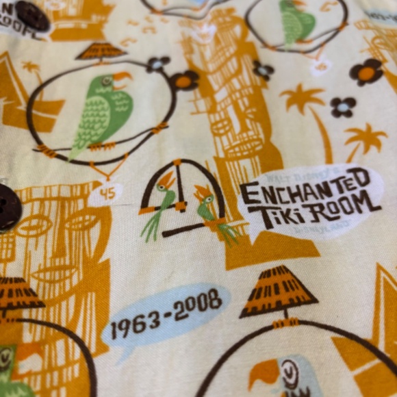 SHAG Josh Agle Disneyland Disney 40th Enchanted Tiki Room Aloha Shirt Used XXL - Picture 2 of 4